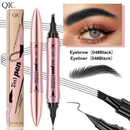 QIC 2-in-1 4-Tip Eye Brow & Eyeliner Pen