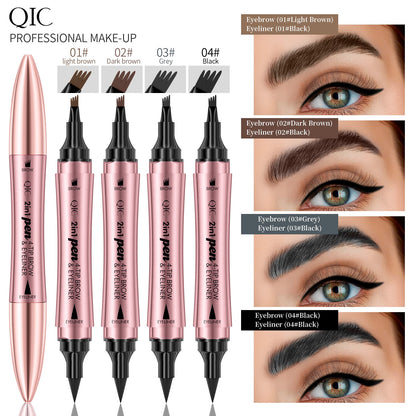 QIC 2-in-1 4-Tip Eye Brow & Eyeliner Pen
