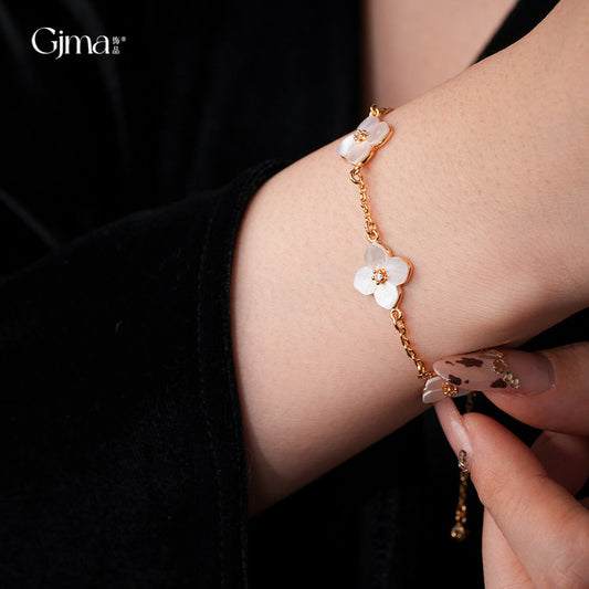 Natural Shell Stone Flower Bracelet for Women