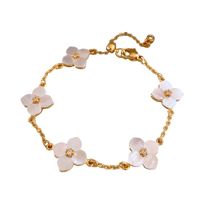 Natural Shell Stone Flower Bracelet for Women